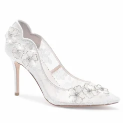 AURORA Wedding Crystal And Lace Bridal Shoes