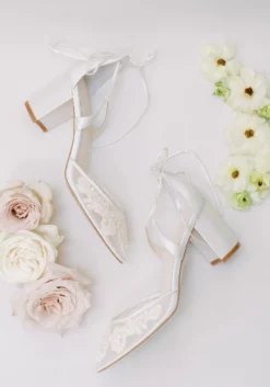 ABIGAIL Ivory Floral Block Heels
