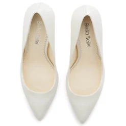 AUDREY IVORY Ivory Pumps With Pearl & Gold Ring Heels Wedding 12 AUDREY IVORY Ivory Pumps With Pearl & Gold Ring Heels Wedding