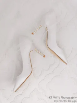 AUDREY IVORY Ivory Pumps With Pearl & Gold Ring Heels Wedding 14 AUDREY IVORY Ivory Pumps With Pearl & Gold Ring Heels Wedding