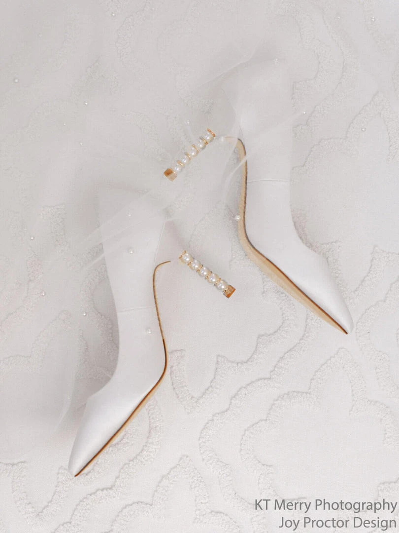 AUDREY IVORY Ivory Pumps With Pearl & Gold Ring Heels Wedding 7 AUDREY IVORY Ivory Pumps With Pearl & Gold Ring Heels Wedding