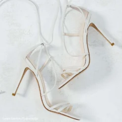 BLAKE Wedding Ivory Strappy Sandals With Heel