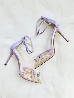 EVE Lavender Butterfly Heels, Garden Party Shoes Wedding