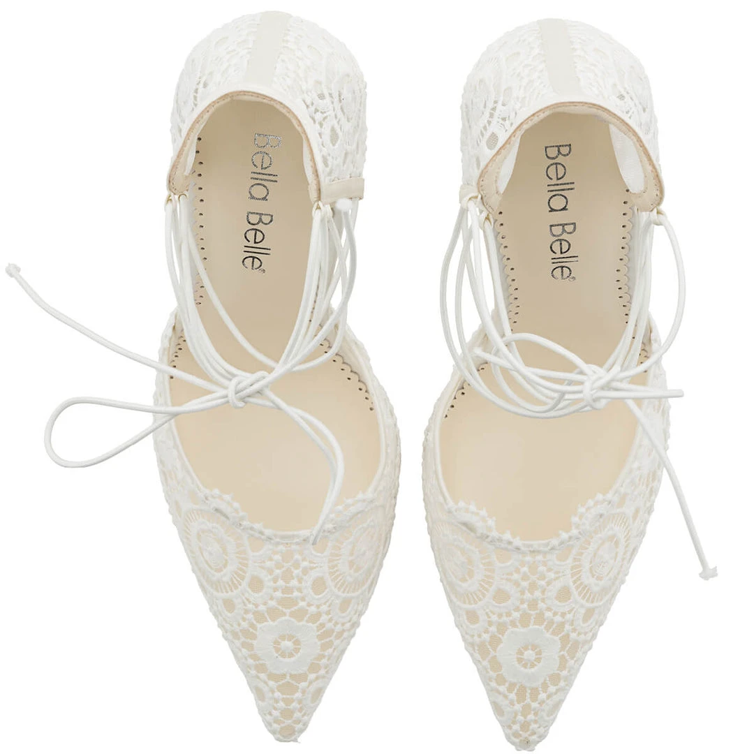 CAMERON Lace Up Wedding Heels In Ivory 5 CAMERON Lace Up Wedding Heels In Ivory