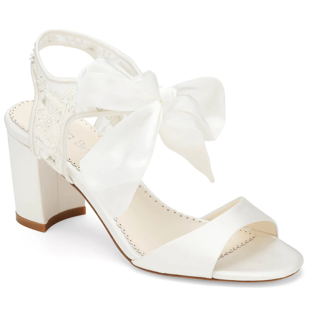 CAMILA Wedding Bridal Shoes Open Toe Block Heel Sandal 4 CAMILA Wedding Bridal Shoes Open Toe Block Heel Sandal