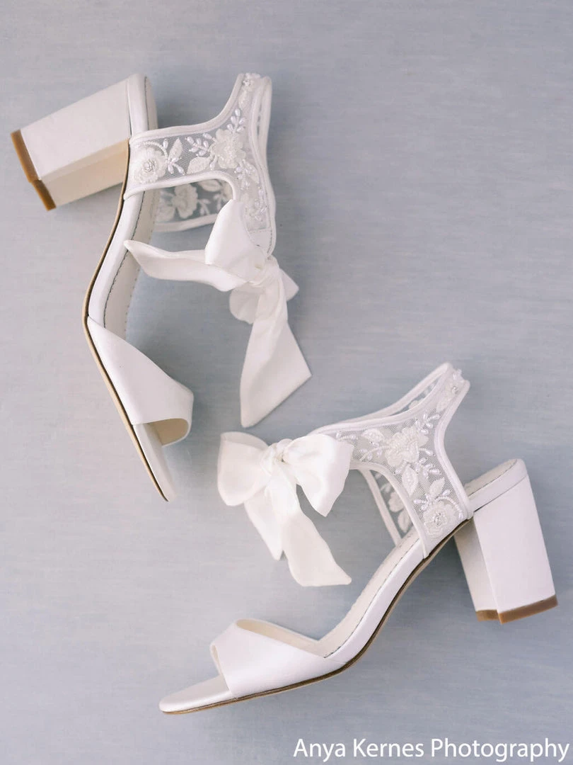 CAMILA Wedding Bridal Shoes Open Toe Block Heel Sandal 7 CAMILA Wedding Bridal Shoes Open Toe Block Heel Sandal