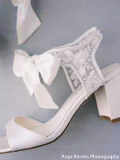CAMILA Wedding Bridal Shoes Open Toe Block Heel Sandal