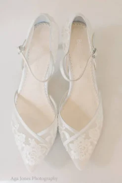 CANDICE IVORY D'Orsay Ivory Vintage Lace Wedding Shoes