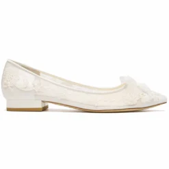 ISABELLA Bridal Embroidered Lace Ballet Flats