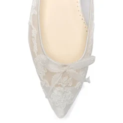 ISABELLA Bridal Embroidered Lace Ballet Flats