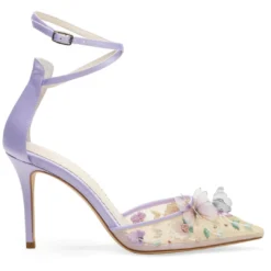 EVE Lavender Butterfly Heels, Garden Party Shoes Wedding