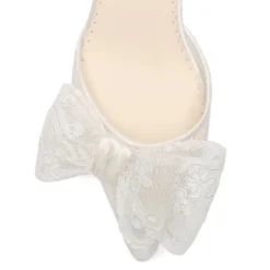 FELICITY Lace Bow Slingback Kitten Heel Wedding