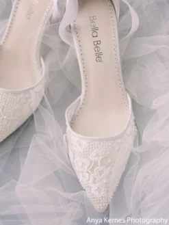 IVY Lace And Pearl Wedding Flats