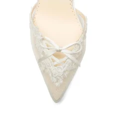 JULIETTE Wedding Lace Kitten Heel Slingback Pumps