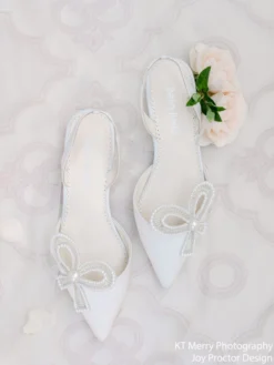 KENDRA Wedding Pearl Flat Shoes For Brides