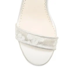 LAURIE Lace Bow Block Heel Wedding