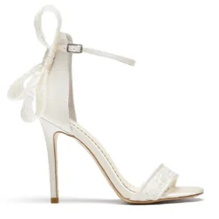 LEILA Lace Bow Wedding Shoes With Stiletto Heel