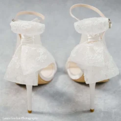 LEILA Lace Bow Wedding Shoes With Stiletto Heel