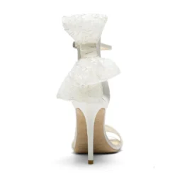 LEILA Lace Bow Wedding Shoes With Stiletto Heel