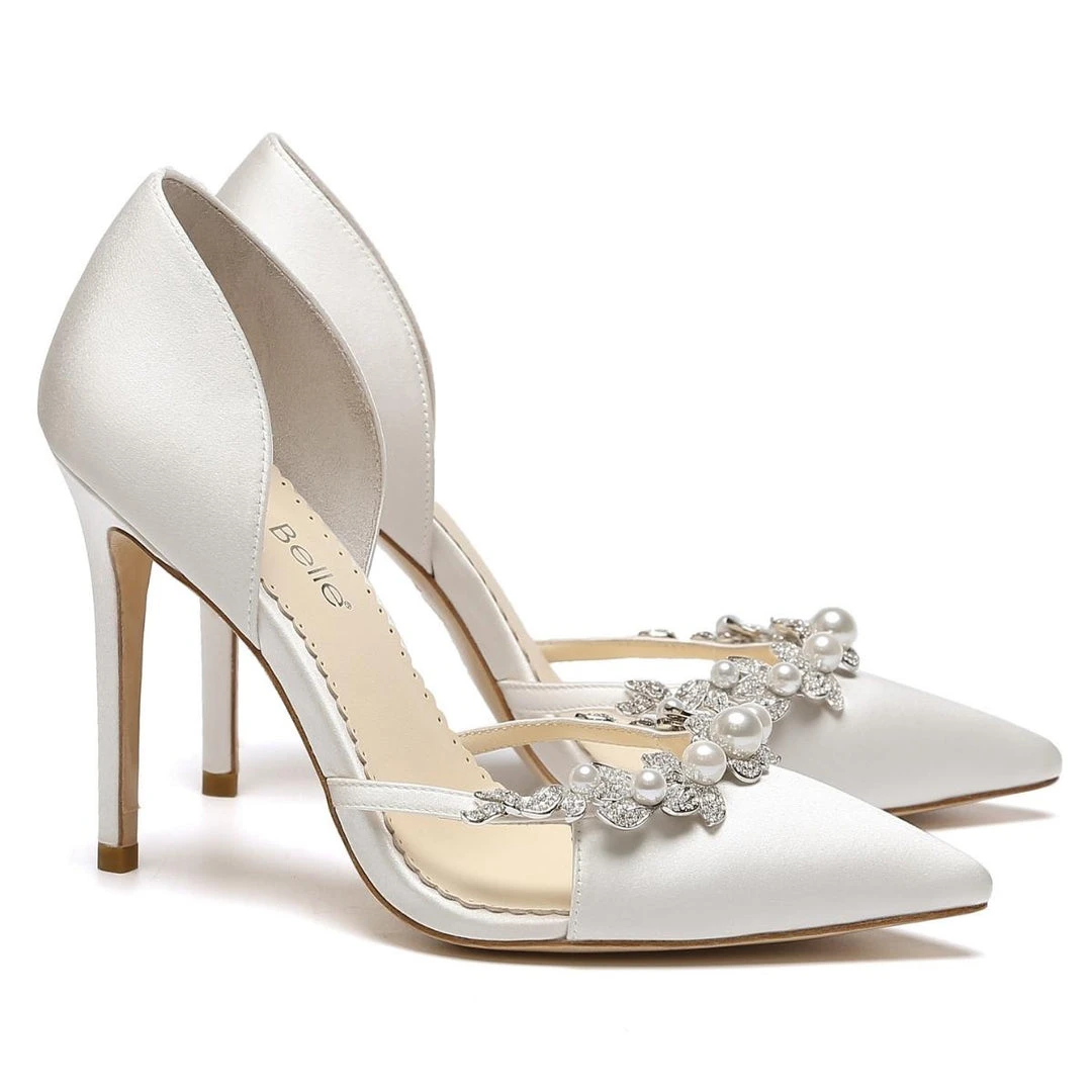 LILIAN Wedding D’Orsay Silk Pearl And Crystal Heels 1 LILIAN Wedding D’Orsay Silk Pearl And Crystal Heels