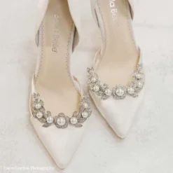 LILIAN Wedding D’Orsay Silk Pearl And Crystal Heels