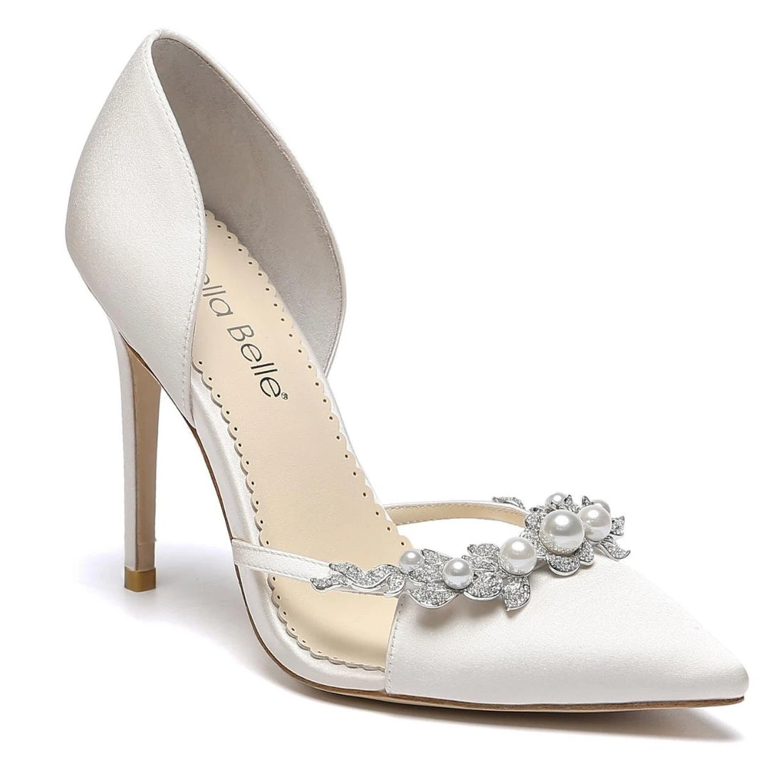LILIAN Wedding D’Orsay Silk Pearl And Crystal Heels 4 LILIAN Wedding D’Orsay Silk Pearl And Crystal Heels