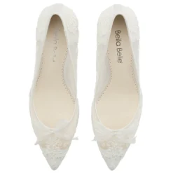 MONICA Floral Lace Low Heel Shoes Wedding