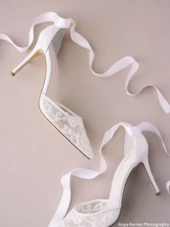 PENELOPE Lace And Pearl Wedding Shoes