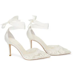 PENELOPE Lace And Pearl Wedding Shoes