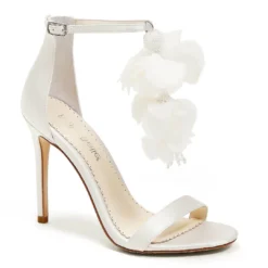 WISTERIA Chiffon Flower Drape Ankle Strap Heels Wedding