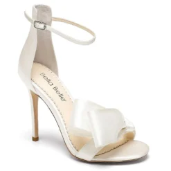 ZOEY Asymmetrical Open Toe Bow Wedding Heels