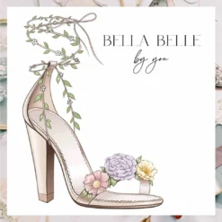 EDEN Wedding Blush Block Heels With 3D Flowers