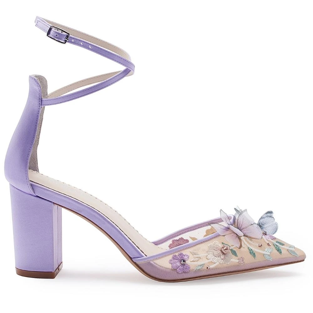 ELIZA Wedding Lavender Butterfly Garden Block Heels 3 ELIZA Wedding Lavender Butterfly Garden Block Heels