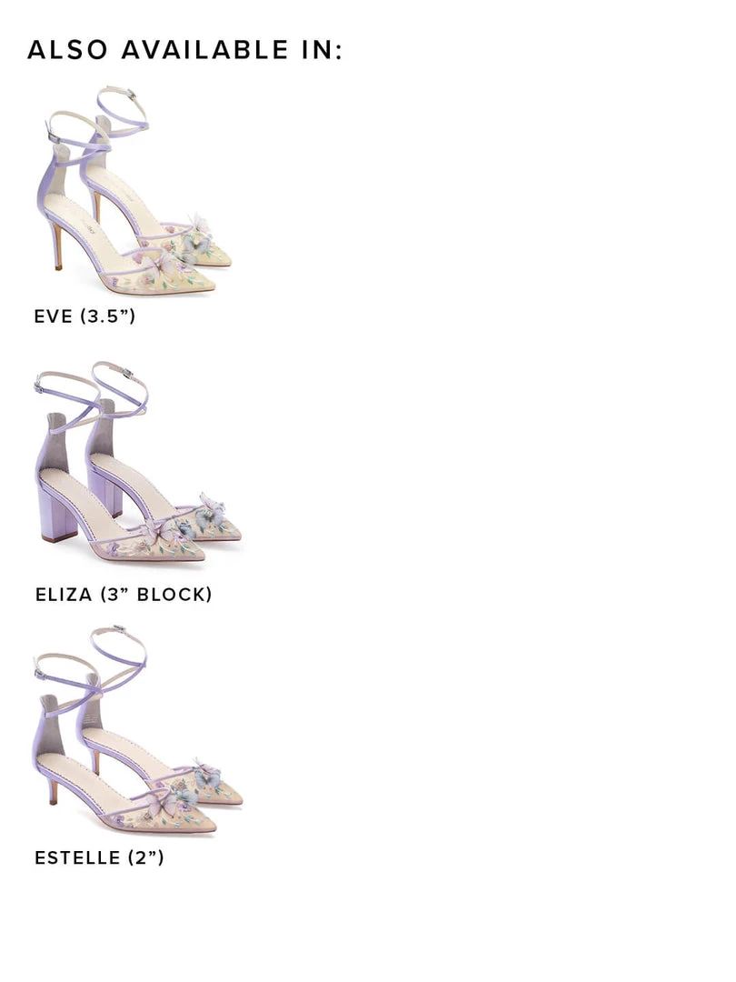 ELIZA Wedding Lavender Butterfly Garden Block Heels 5 ELIZA Wedding Lavender Butterfly Garden Block Heels