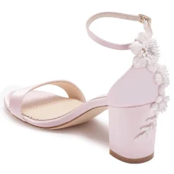 FABIOLA BLUSH Blush Block Heel Sandals With Pearls Wedding