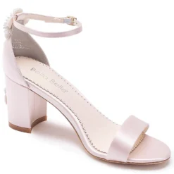 FABIOLA BLUSH Blush Block Heel Sandals With Pearls Wedding