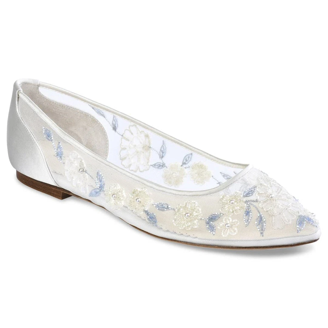 FIONA Baby Blue Floral Lace Ivory Wedding Flats 3 FIONA Baby Blue Floral Lace Ivory Wedding Flats