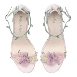 EDEN Wedding Blush Block Heels With 3D Flowers