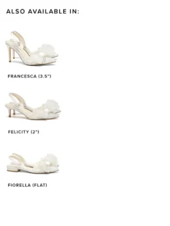 FELICITY Lace Bow Slingback Kitten Heel Wedding