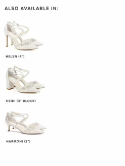 HEIDI Pleated Tulle Floral Block Heel Pumps Wedding