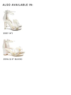 ZOEY Asymmetrical Open Toe Bow Wedding Heels