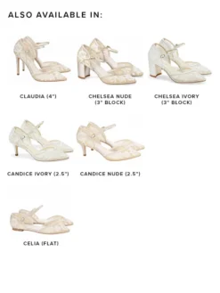 CANDICE IVORY D'Orsay Ivory Vintage Lace Wedding Shoes