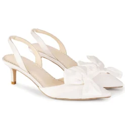 REAGAN Low Heels With Bow For Brides