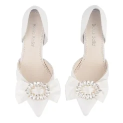 MORGAN Wedding Ribbon And Crystal Ivory D’orsay Pump 9 MORGAN Wedding Ribbon And Crystal Ivory D’orsay Pump