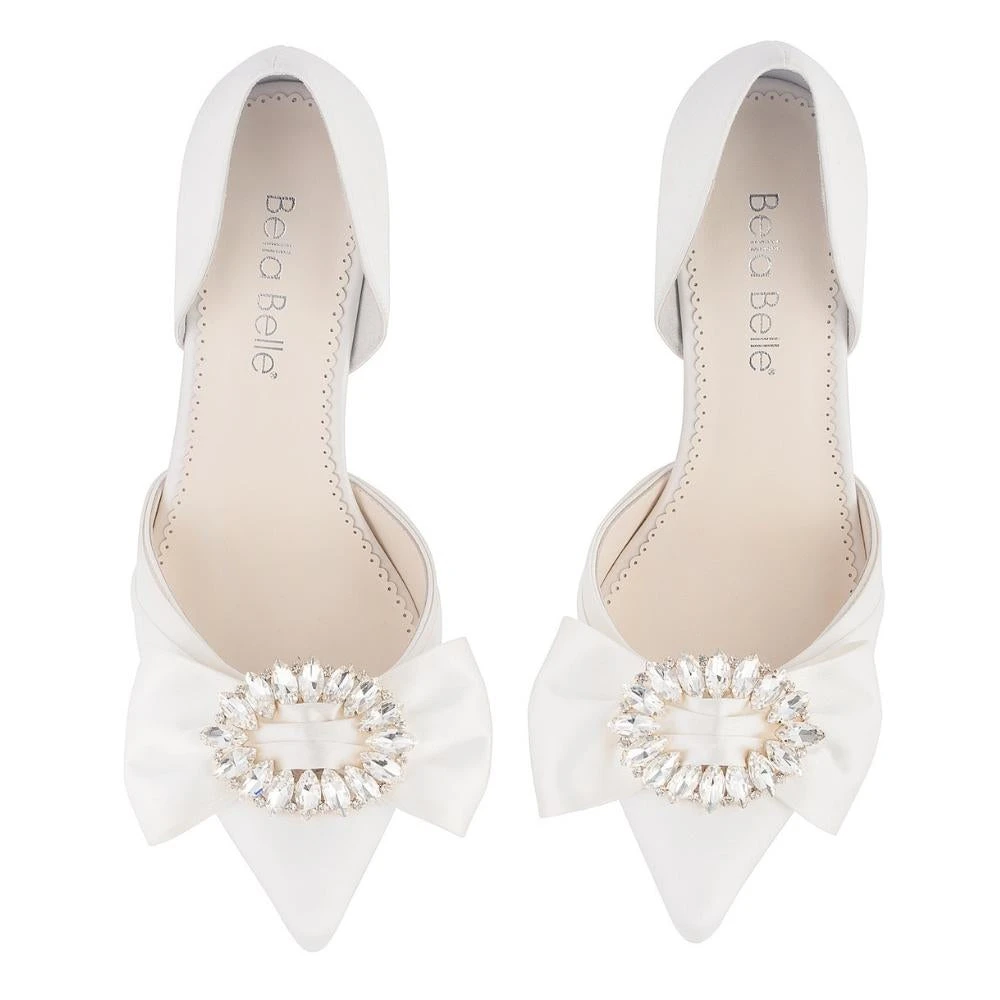 MORGAN Wedding Ribbon And Crystal Ivory D’orsay Pump 5 MORGAN Wedding Ribbon And Crystal Ivory D’orsay Pump