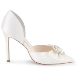 MORGAN Wedding Ribbon And Crystal Ivory D’orsay Pump 7 MORGAN Wedding Ribbon And Crystal Ivory D’orsay Pump
