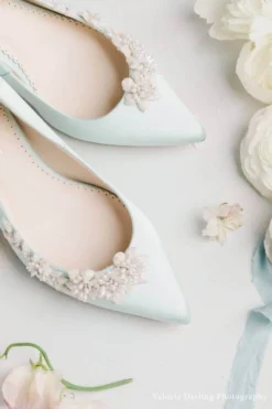IRIS BLUE Light Blue Heels, Blue Kitten Heel Wedding Shoes