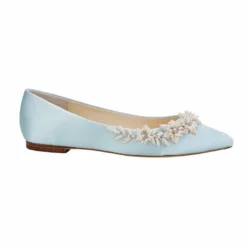 DAISY BLUE Blue Wedding Shoes Flats, Blue Flats