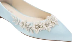 DAISY BLUE Blue Wedding Shoes Flats, Blue Flats