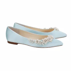 DAISY BLUE Blue Wedding Shoes Flats, Blue Flats